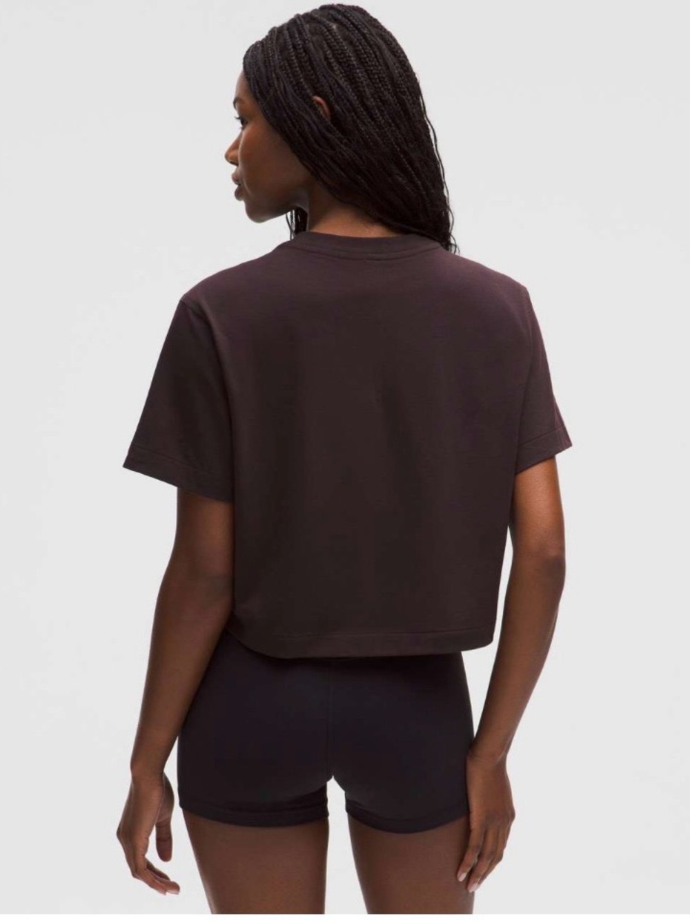 Lululemon All Yours Organic Cotton Cropped T-Shirt Sequoia - Picture 2 of 9